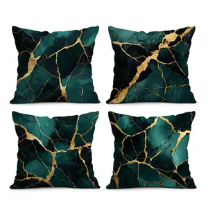 4 PCS Marble Throw Pillow Cover, 18 x 18 Inch, Pillow Cover for Cushion Living Room, Bedroom, Couch and Sofa, High Listed Printed (No Pillowcase Insert) Multicolor
