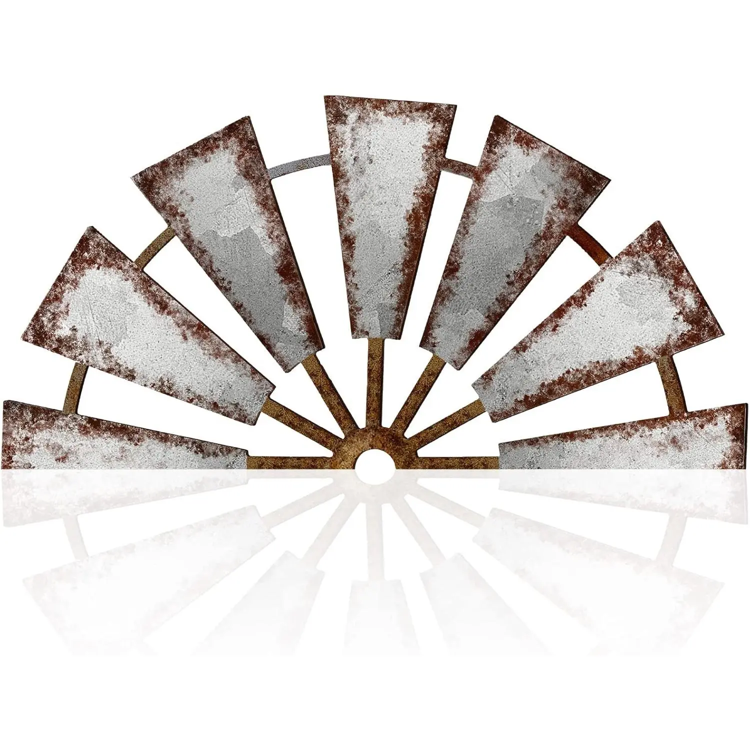 Rustic Semicircle Wood Windmill Wall Decoration - Vintage Home Decor Items, Sculptural Wall Accent, 11.4x5.5in Farmhouse Living Room Decorations, Room Decor, Vintage Things Hanging Art Piece