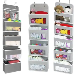 4-Tier Door Storage Box, Hanging Door Storage Box with 4 Large Capacity Pockets | Anti-tilt 44 Pound Load Back Of Door Storage Box for Bedroom, Bathroom, Pantry, Youngsters's Room Storage And Collection Use