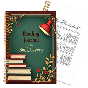 1Pc Reading Journal for Avid Readers - 50 Page 5.5X8.3inch Book Review Log, Reading Tracker & Planner, Great for Book Clubs/School/Office, Vintage Style Gift, Spiral Notebook Journal