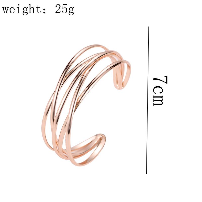 Twisted Cuff Bangle Bracelet for Women Trendy Multi-layer Wire Warp Bangle Bracelet Wide Open Chunky Cuff Bracelet, Gold & Rose Gold & Silver & Black