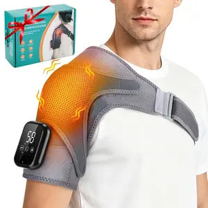 Heating Vibration Shoulder Massager, Electric Heat Therapy for Men and Women, LED Display, Muscle Relaxer, USB Rechargeable Massagers, Ideal Gift for Parents and Friends