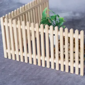 1:12 Dollhouse Mini Garden Accessory Micro Landscape Fence Model Unfinished Long Wooden Fence Christmas Easter New Year Gift