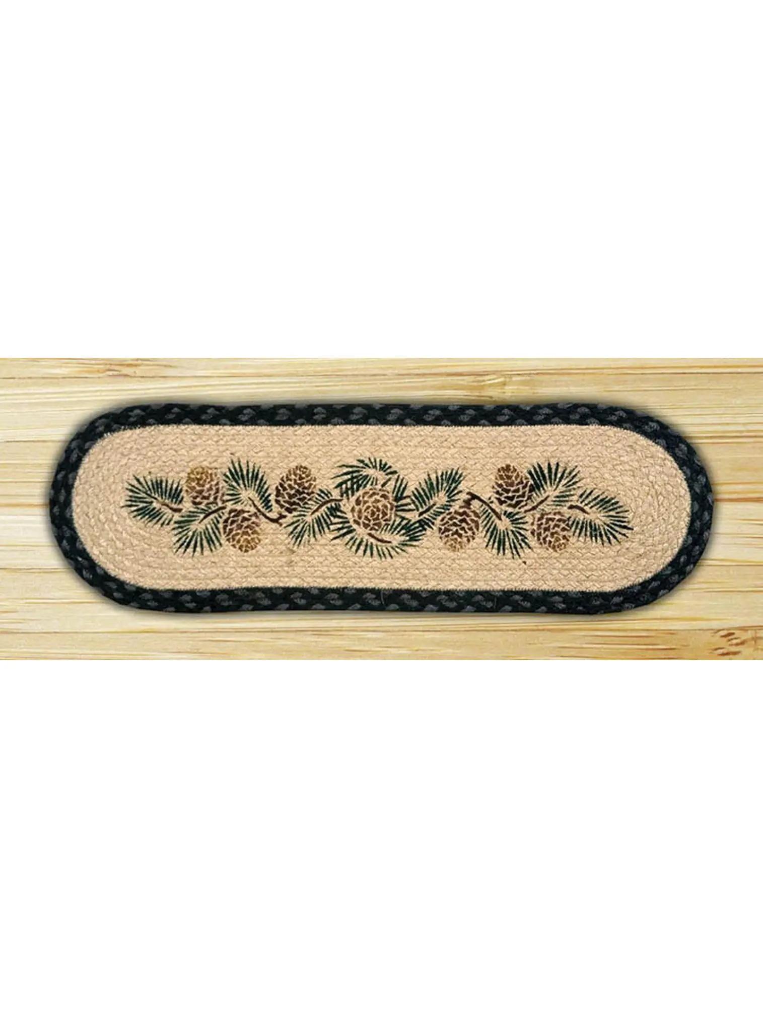 Capitol Importing 49-ST025A Pinecone Oval Shape Stair Treads, 27 in. x 8.25 in. Oval Carpet Stair Tread