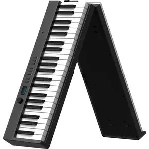 Carina Piano Keyboard, 88  Full Size Semi Weighted Foldable Piano, Portable  Keyboard Piano with Light Up , Sustain Pedal, Keyboard Stickers,  Stand and Piano Bag, Black
