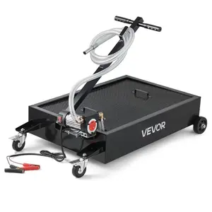 fathersdaygift VEVOR Low Profile Oil Drain Pan, 15 Gallon Capacity, Rolling Oil Drain Pan with Electric Pump 7.2 ft Hose, Leak-proof Corrosion-resistant, Fit for Cars, SUVs, Trucks, Motorcycles, ATVs, Metal