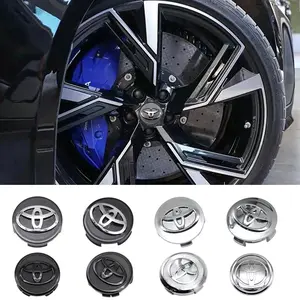 4Pcs 57mm/62mm Car Wheel Center Hub Caps Rim Cover Badge Emblem For Toyota Corolla Camry C-HR Rav4 Yaris Prius Prado Auris Highlander Hilux Verso Avalon Accessories Vehicle Exterior Decoration