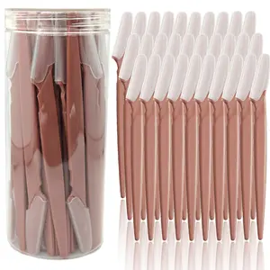 Coffee Eyebrow Razor and Face Razor for Women and Men, Stainless Steel Eyebrow Hair Trimmer and Shaver with Protective Cover, Lightweight, Compact, Safe and Newbie-Friendly