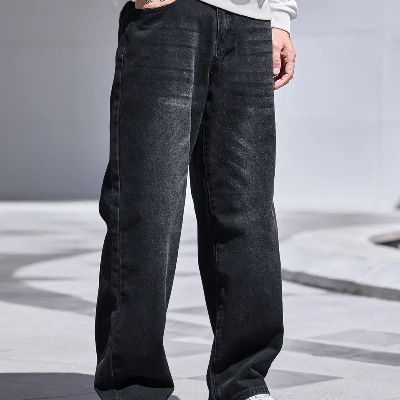 High Waist Spring To Summer Loose Jeans Fall Baggy Straight Leg Denim Pants Trousers