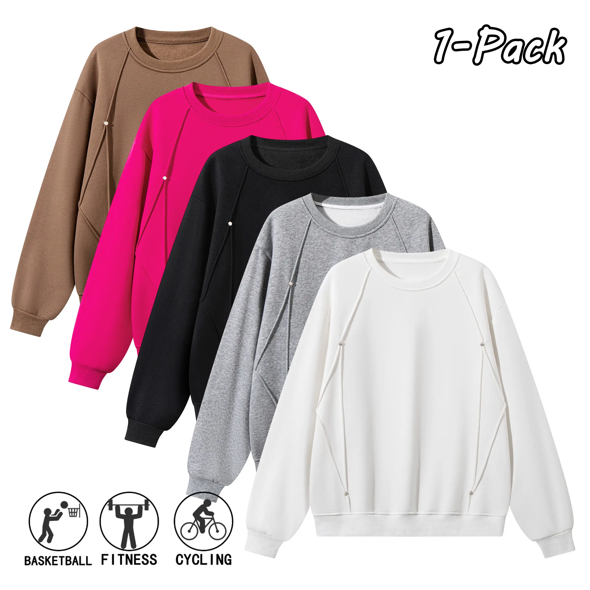 Men’s spring/autumn casual fashion versatile new solid-color loose pullover sweatshirt, unisex design, suitable for everyday wear, commuting to work, and street outings.