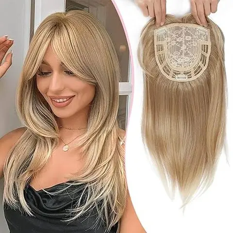 Hair Topper Hair Toppers for Thin Hair,6.5x6.5inch Hair Topper with Large Base Synthetic Hair Toppers for Women Hair Toppers Wiglets Hair Pieces for Women, Soft Synthetic Hair