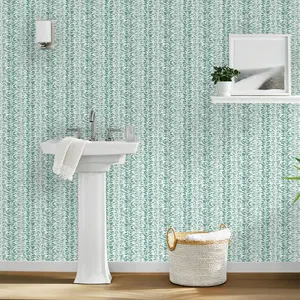 Vine Stripe Peel & Stick Wallpaper Mint - Threshold: Removable, Self-Adhesive, Modern, Stain-Resistant, Washable