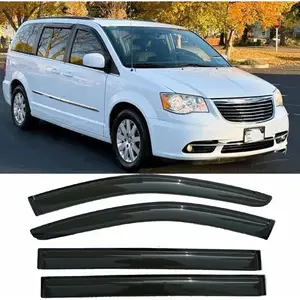 94251 Waterproof Sunproof Rain Guards Set, 4pcs Out-Channel Protective Side Window Wind Deflectors, Window Visor fit for 2008-2016 Chrysler Town & Country, 2008-2020 Dodge Grand Caravan