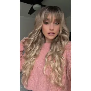 EllaRae | Kinley Style Wig | Blonde Rooted Wavy Style with Bangs