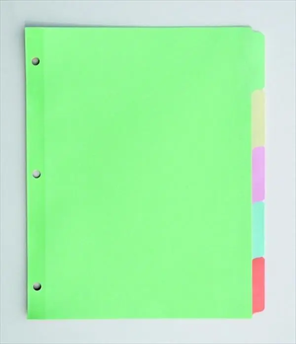 School Smart 081942 Erasable Index Tab, 11 x 8.5 in, Assorted Colors, Binding Edge Design, Heavy Index Stock, Improved Color Coding, Paper-Plastic Construction
