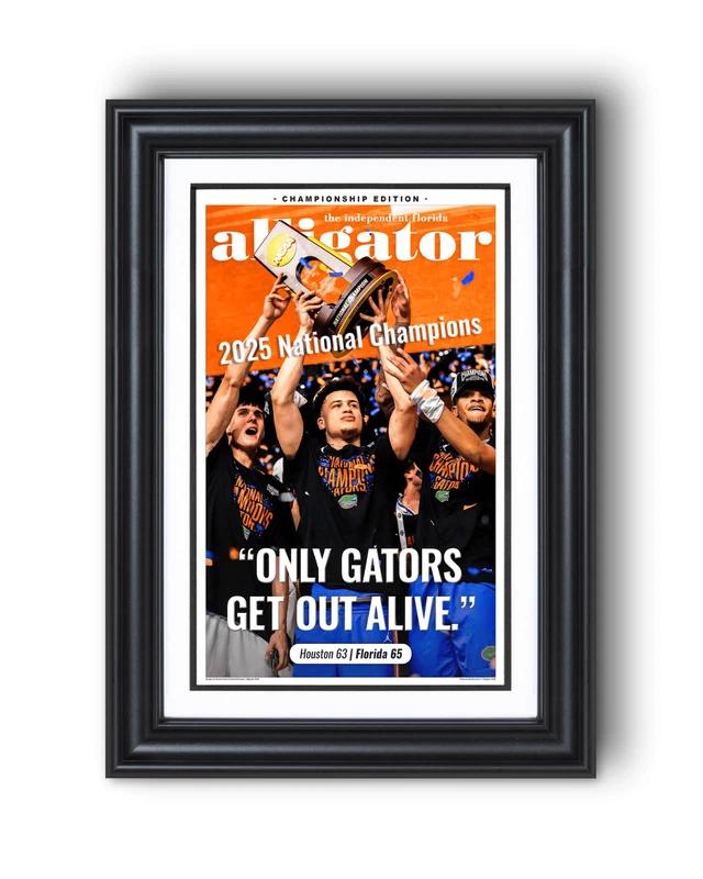 2025 Florida Gators NCAA Champions – "Only Gators Get Out Alive" UnFramed Alligato