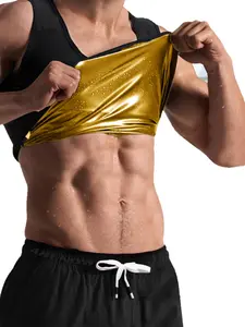 Sauna Shirt Sweat Suit Waist Trainer for Men, Slim-Fitting Compression Shapewear, Workout Gym Clothes for All Seasons, Sports Sauna Top, Athletic Tops, Athletic Training Apparel