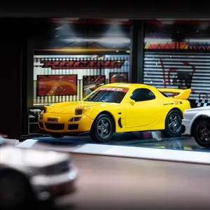1:43 Scale Mini RC Drift Car, Full Proportional Control High Speed RC Racing Car with LED Lights & 2 Batteries, Hobby Model for Ages 14+