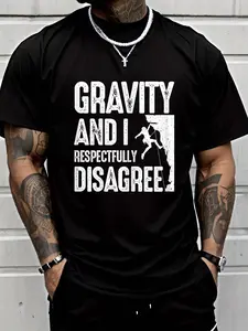 100% cotton Funny Rock Climbing Design For Men Athletes Boulderer T-Shirt Men Graphic T-Shirt Cotton Print short Sleeve Casual Top, Summer Tee Mens Tops