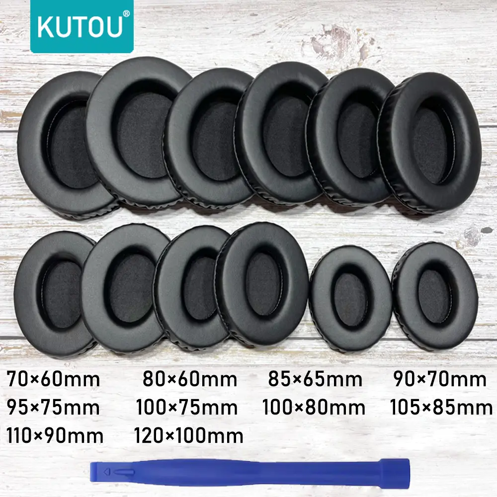 KUTOU Universal Oval Replacement Earpads Soft PU Memory Foam Earpad Ear Pads Cushions Earmuff Cover Cups Headphone Repair Parts