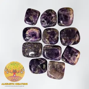Natural Tumbled Banded Amethyst Cubes from India