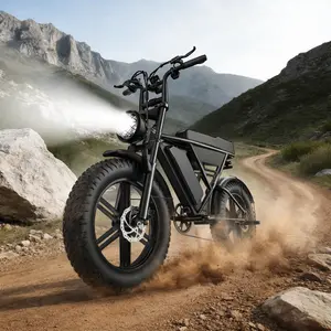 G90 Electric Bike, Equipped with HighCarbon Steel Frame, Full Suspension System 40-50KMH Top Speed, 48V 648Wh, Pedal AssistRange of 35-45KMH, 20-inch All-Terrain TiresOff-Road Motorcycle. Electric Motorcycle