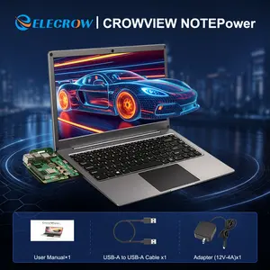 CrowView Note 14inch-All-in-One Portable Monitor, Phone-to-Laptop Device With Full-Featured Type-C, SBCs/Mini PC/PC/Game Console Compatibility-English Keyboard-US Plug