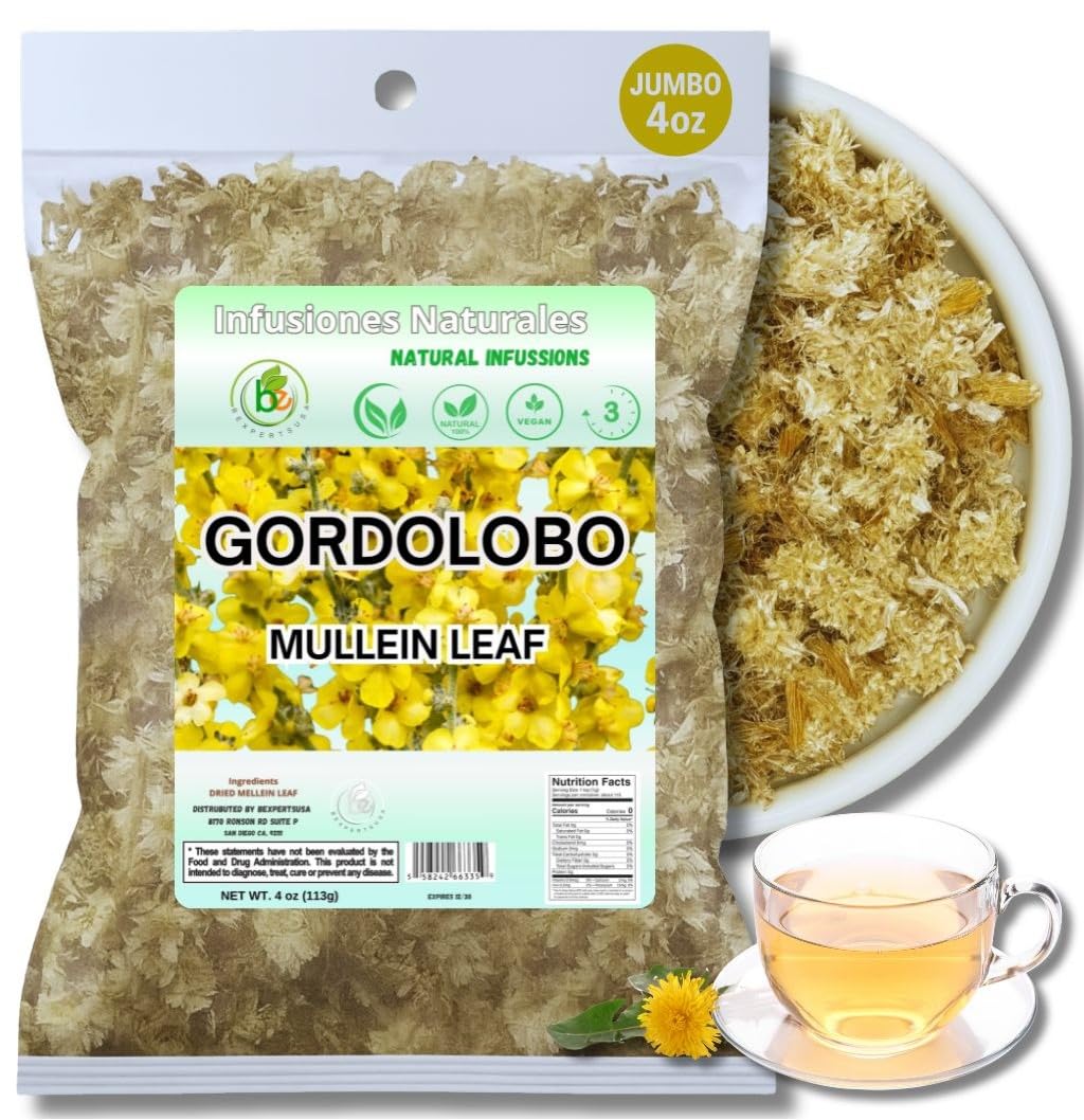 VIRAL Gordolobo Mullein Leaf Tea Vegan 100% Natural Herbs Loose Leaf 4 Oz 113g US Sourced & Manufactured Relaxation Wellness - Beverage