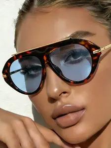 New Oval Fashion Glasses, Fashion Accessory, High-Quality Metal Frame, Unisex Casual Daily Wear Decorative Eyewear for Men and Women