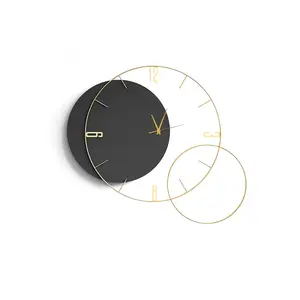 Modern Round Oversized Wall Clock Home Decor Art in Black Modern Round Oversized Wall Clock Home Decor Art in Black