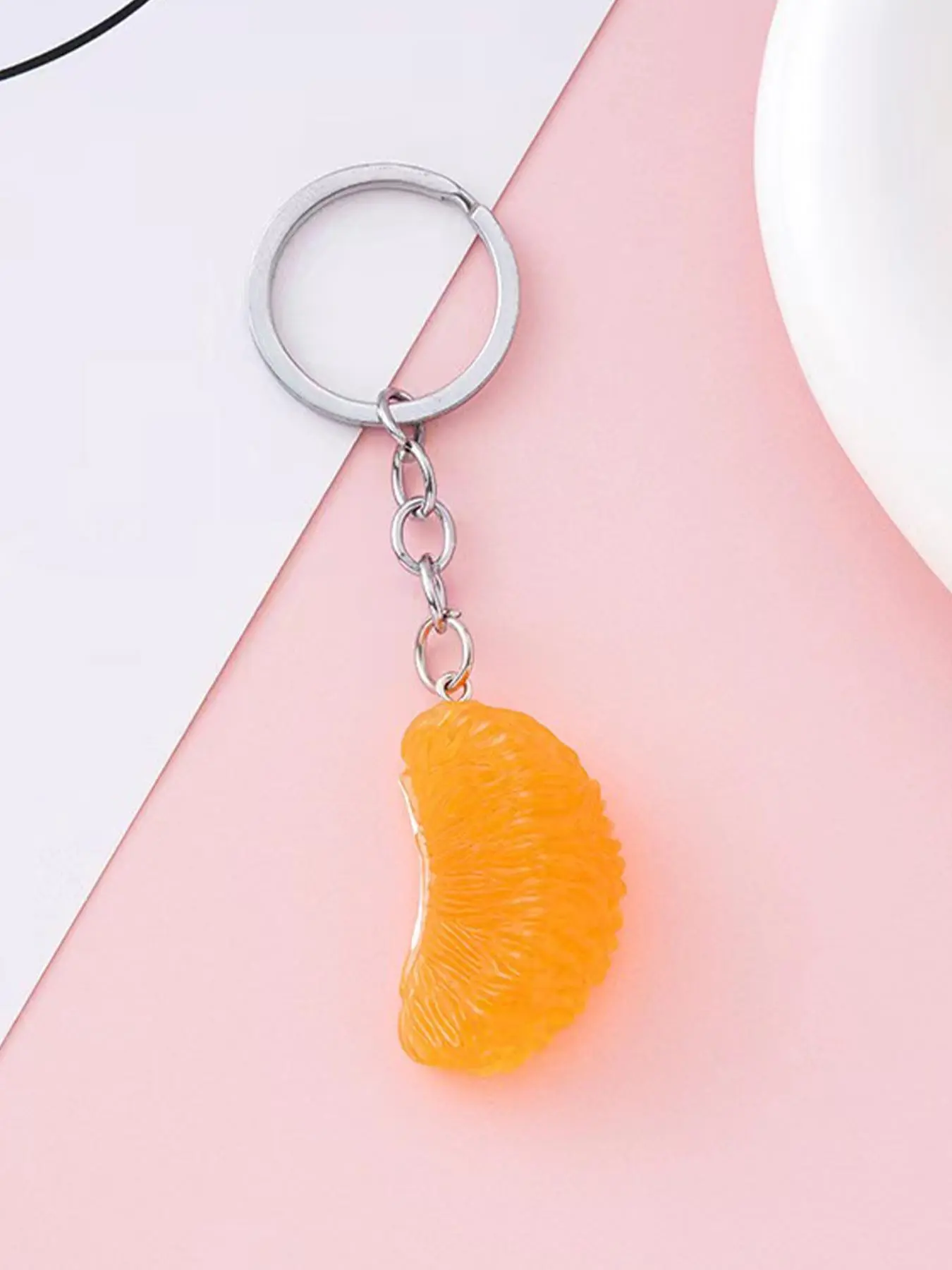 Cute Orange Shaped Keychain, Novelty Keychain for Men & Women, Fashion Keychain for Bag, Car, Phone Decoration, Stylish Keychain, Keychain for Bags, Cute Keychain Accessory, Car Key Chains, Keychains Cute