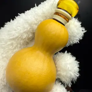 WenWan Gourd Hu Lu “Monk Head” 9.1 cm Ripple Skin | Amber screw top | WYSWYG | Shipped in 48 hours