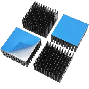 4PCS Aluminum Heat Sink 40x40x20mm with Thermal Conductive Adhesive Tape, 40mm Heatsink Kit Cooler for Cooling VRM GPU Router Stepper Driver 3D Printer Stepper Motor NEMA 17 Peltier Module, Black
