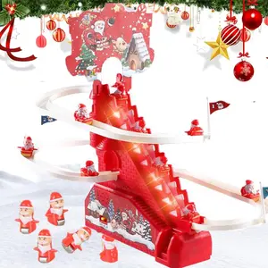 Christmas Stair Climbing Electric Track Toy Set, Kids Electric Stair Slide Toy, Ideal Christmas Gift for Children, Requires 2 X 1.5v Aa Batteries