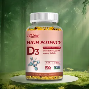 Pslalae-Vitamin D3 5000 IU Softgels | 120 Count | Value Size | Non-GMO and Gluten-Free Supplement | High Potency Formula | 125 mcg