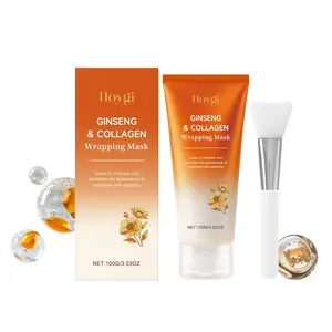 HOYGI Ginseng Collagen Wrapping Mask | Collagen Ginseng Peel Off Mask, Gentle for Sensitive Skin, Hydrating & Brightening