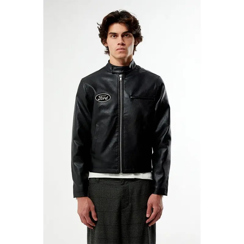 FORD Men's Cafe Racer Faux Leather Jacket
