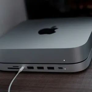 Satechi Stand & Hub for Mac Mini/Studio - NVMe SSD Enclosure, USB-C 10Gbps, 3 USB-A, SD Card Reader