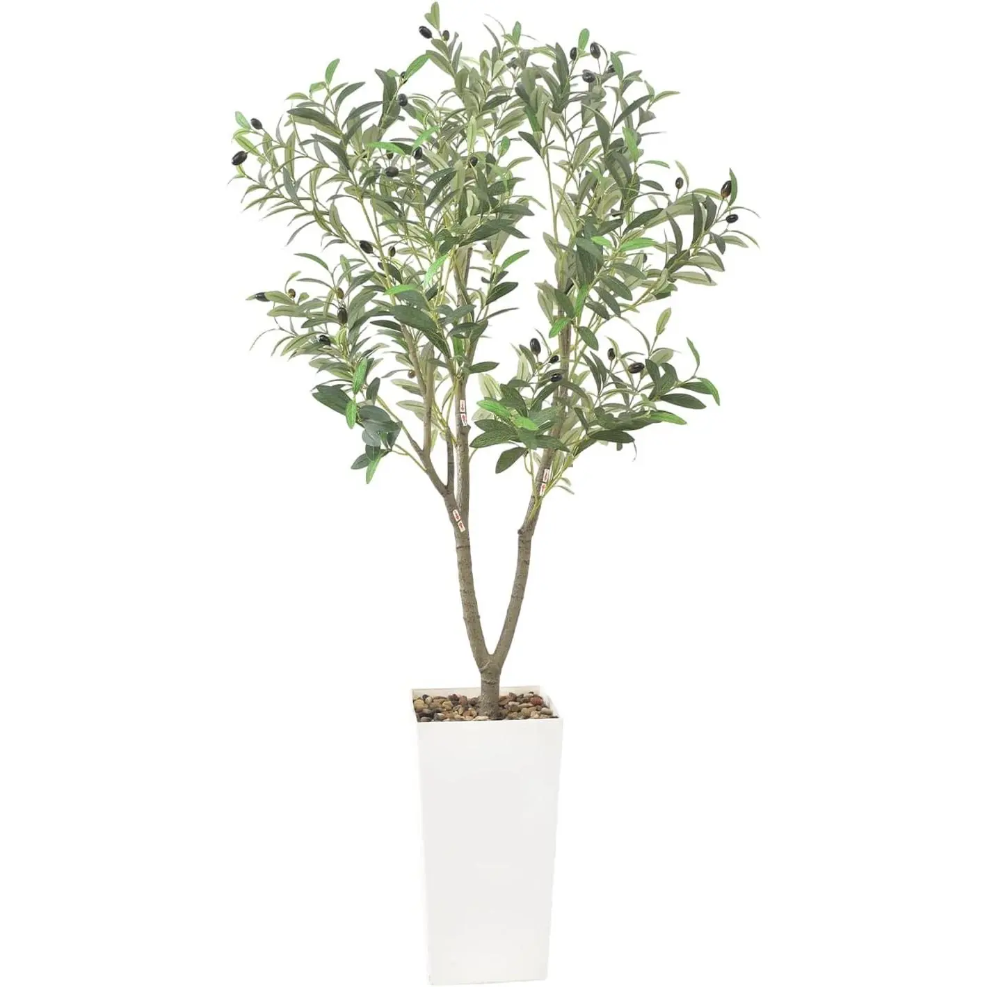 Faux Olive Tree 5Ft, Fake Black Olive Tree with Pot, Indoor Tall Artificial Plants Potted for Indoor Living Room Home Office Entryway Outdoor Restaurant Store Wedding Decor, Housewarming Gift Idea