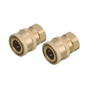 【fathersdaygift】RIDGE WASHER Pressure Washer Coupler, Brass Fittings, 1/4 Inch Quick Connect to Female NPT, 5000 PSI, 2 Pack,