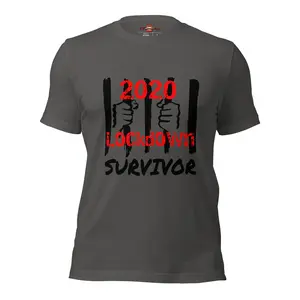 2020 Lockdown Survivor Soft Lightweight Cotton Short-Sleeve Crewneck TShirt Size XS - 5XL