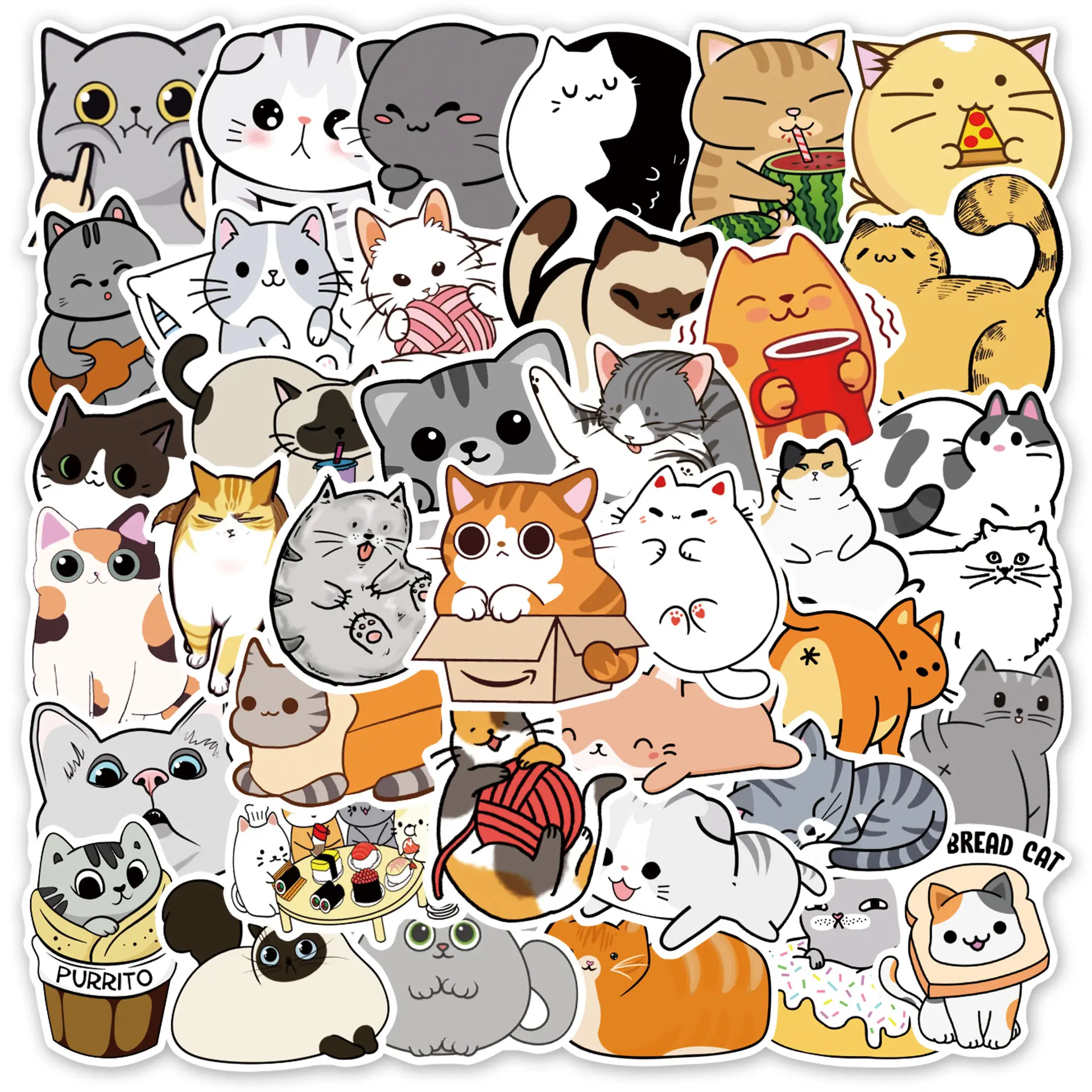50Pcs Cute Funny Cat Doodle Stickers, Faith-inspired Designs with Positive Messages. Perfect for Scrapbooks, Journals, Laptops, Water Bottles, Cars & Gifting #CatStickers #DoodleStickers #CuteStickers #FunnyStickers #FaithStickers #PositiveVibes