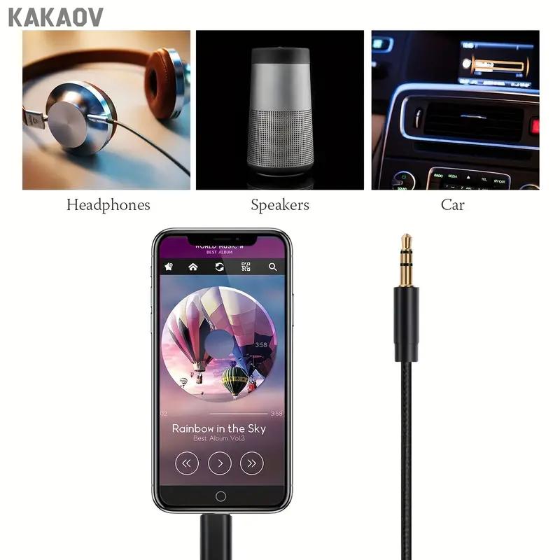 3.5mm AUX Audio Cable for iPhone 14, 13, 12, 11, 4 Pole Hi-Fi Stereo Sound,XS Series: 100cm/39.37in Length, Lightning Connector,For IPhone, IPad, Samsung, Tablet, Car Home Stereos, Sony Headphones,charge cable , Speaker, cable management