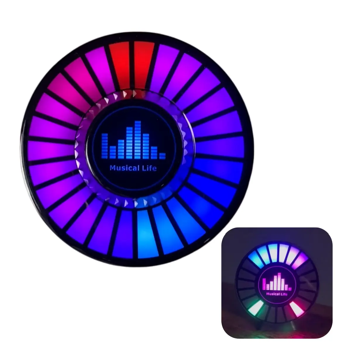 RGB Car Ambient Light Music Sync LED Sound Control Lamp, Voice Activated Rhythm Light Bar, Interior Atmosphere Decor Lighting, Rechargeable Noise Sensor Light for Car Home Party Gaming Setup