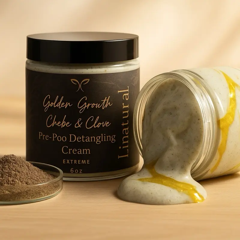 Chebe & Clove Pre-Poo Detangling Cream 6oz Haircare Moisturizer Before Shampoo Hair Treatment Mask Moisturizing Blend Hydrating Repair GREAT for Type 4 hair Moisture Daily