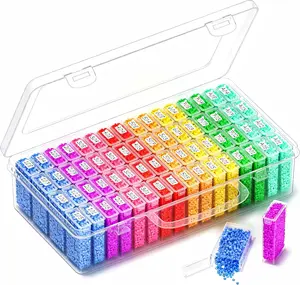 Grids Diamond Painting Storage Containers, Portable Transparent Bead Organizer Box with Snap Lid| DustProof Diamond Art Drill Container for DIY Crafts, Jewelry, and Small Accessories