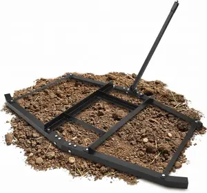 74 in Heavy Duty Stainless Steel Lawn Leveling Rake - ATV Connect Gravel Drag with Adjustable Flexible Handle, Rustproof Frame Professional Grader for Driveway & Lawn Grading