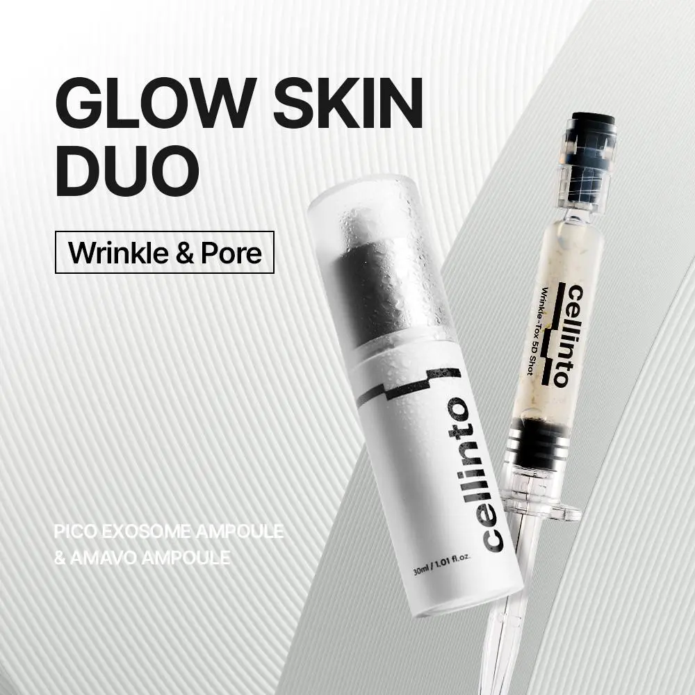 Cellinto Peptide Eye Ampoule + Exosome Resurfacer Duo –  Dark Circles, Fine Lines, Bumps & Pore Refining – Korean Home Aesthetic Skin Set backtoschool