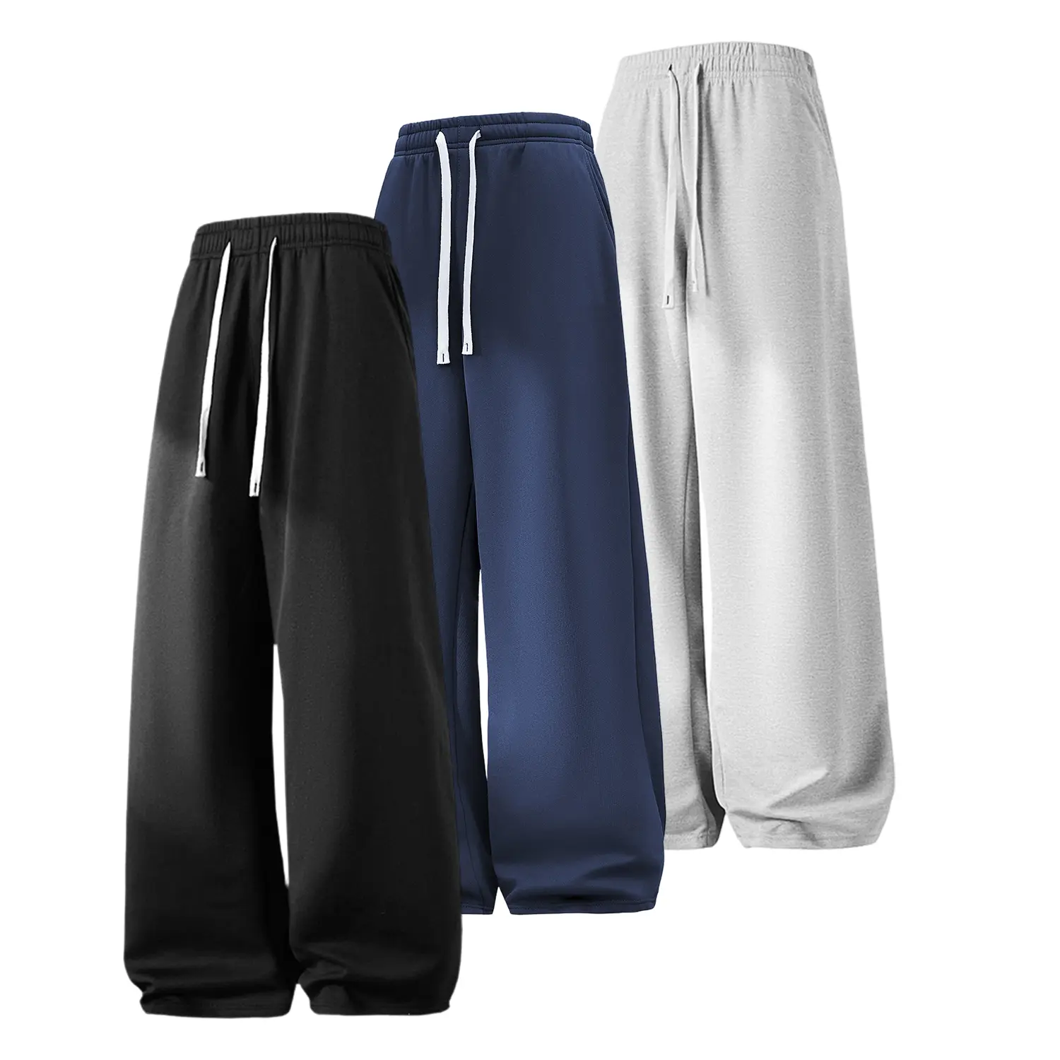 Men's Premium Heather Gray Solid Black Sweatpants | Multi-Color Loose Fit Lounge Wear | Comfortable Casual Everyday Essentials