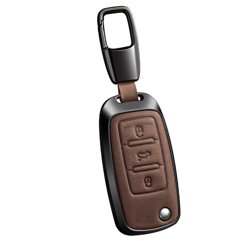 For Volkswagen Key Fob Cover Leather Car Jetta Golf Polo MK6 Passat Tiguan Beetle Key Case Automotive